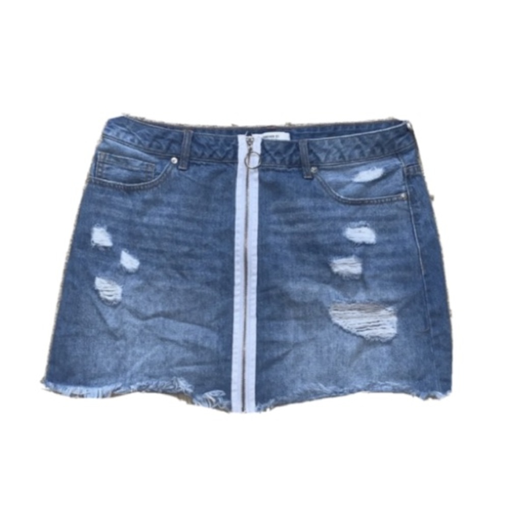 Denim Skirt with Zipper